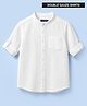 Pine Kids Cotton Woven Full Sleeves Solid Shirt with Mandarin Collar - White