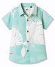 Ruff Cotton Woven Leaf Printed Shirt Half Sleeves Collar Green 3-4 Years