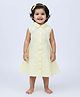 Baby Moo Cotton Woven Sleeveless Floral Embroidered Shirt Style Dress - Yellow