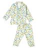 BABY CLOSET Muslin Woven Full Sleeves Animals Printed Coordinating Shirt & Pajama Night Suit - Light Green