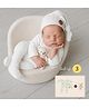 Babliss Newborn Baby Romper Sleep Hat with Teddy | set of 3 | White