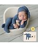Babliss Newborn Baby Romper Sleep Hat with Teddy | set of 3 | Cornflower
