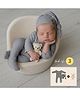 Babliss Newborn Baby Romper Sleep Hat with Teddy | set of 3 | Grey