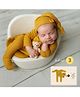 Babliss Newborn Baby Romper Sleep Hat with Teddy | set of 3 | Mustard