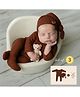 Babliss Newborn Baby Romper Sleep Hat with Teddy | set of 3 | Brown