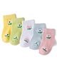 Doodle Poodle Knit Ankle Length Socks with Floral Design Pack of 5 - White & Pink