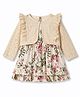 ToffyHouse Cotton Woven Full Sleeves Frock With Shrug - Multicolor