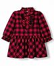 ToffyHouse Cotton Woven One Piece Dresses/Frocks Full Sleeves Checked Red 3-6 Months