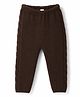 Babyhug Knit Full Length Solid Colour Fleece Lounge Pant - Brown