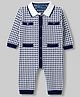 ToffyHouse Knitted Full Sleeves Checked Romper - Black