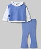 ToffyHouse Cotton Woven Full Sleeves Winter Wear Set - Blue