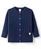 ToffyHouse Knitted Full Sleeves Cardigan - Navy Blue