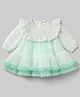 ToffyHouse Knit Full Sleeves Party Dress With Sequin Embellishment & Lace Detailing - Green