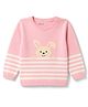 ToffyHouse Fleece Woven Full Sleeves Winter T-Shirt With Bunny Design - Pink