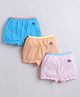 BUMZEE Cotton Knit Pack of 3 Brand Logo Printed Bloomers - Blue & Pink