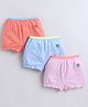 BUMZEE Cotton Knit Pack of 3 Brand Logo Printed Bloomers - Sky Blue & Peach