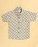 FILORI Cotton Woven Half Sleeves Shell Printed Shirt - Cream