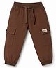 Babyhug Woven Full Length  Pants With Cargo Pockets - Brown