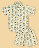 FILORI Cotton Woven Half Sleeves Dinosaur Printed Coordinating Shirt & Shorts Set - Multi Colour