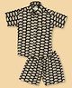 FILORI Cotton Woven Half Sleeves Elephant Printed Coordinating Shirt & Shorts Set  - Black