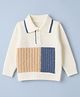 Babyoye Knit Full Sleeves Pullovers With Cable Knit Design - White