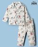 CUCUMBER Cotton Knit Full Sleeves Co-Ords Shirt & Pyjama Night Suit With 101 Dalmatians Graphic - Cream