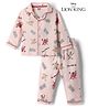 CUCUMBER Cotton Knit Full Sleeves Co-Ords Shirt & Pyjama Night Suit With The Lion King Graphic - Pink
