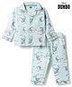 CUCUMBER Cotton Knit Full Sleeves Co-Ords Shirt & Pyjama Night Suit With Dumbo Graphic - Light Blue