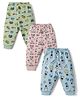 CUCUMBER Cotton Knit Full Length Car Bunny & Space Printed Lounge Pant - Light Green Blue & Pink