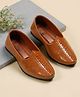 Tiny Bugs Paisley Designed & Thread Work Detailed Mojaris -Tan