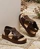 Tiny Bugs Colour Blocked Velcro Closure Sandals - Brown