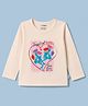 Cucumber Sinker Knit Full Sleeves Floral Printed Top - Peach