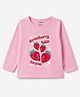 Cucumber Sinker Knit Full Sleeves Tropical Theme Printed Top - Pink