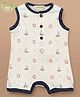 Cot & Candy Organic Woven Sleeveless Nautical Theme Printed Romper - White & Blue