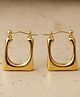 Jewelz Gold Plated Geometric U-Shape Hoop Earrings