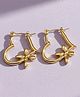 Jewelz Gold Floral Heart Drop Earrings for Women