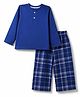 Honeyhap Premium 100% Cotton Knit Full Sleeves T-Shirt & Pyjama Night Suit with Checks & Bio Finish - Limgoes