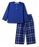 Honeyhap Premium 100% Cotton Knit Full Sleeves T-Shirt & Pyjama Night Suit with Checks & Bio Finish - Limgoes