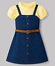Hola Bonita Cotton Woven Denim Dress With Half Sleeve Inner Solid Tee - Blue