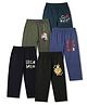 OHMS Single Jersey Knit Full Length Track Pant with Little Boy Text & Lion Applique in Black & Blue Pack of 5