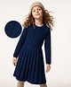 Hola Bonita Knit Full Sleeves Woolen Dress - Navy Blue