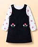 Babyhug Woven Full Sleeves Floral Printed & Embroidered Frock With Inner Tee - Multicolor