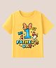 BLUSHES 100% Cotton Knit Fathers Day Theme Half Sleeves My 1st Fathers Day Text Printed Tee - Yellow