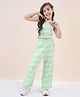 StyloBug Woven Sleeveless Checked Coordinating Top & Pants Set - Green