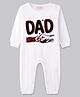 BLUSHES 100% Cotton Knit Fathers Day Theme Full Sleeves Dad Text Printed Romper - White