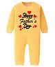 BLUSHES 100% Cotton Knit Fathers Day Theme Full Sleeves Happy Fathers Day Text Printed Romper - Yellow