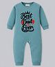BLUSHES 100% Cotton Knit Fathers Day Theme Full Sleeves Best Dad Ever Text Printed Romper - Turquoise