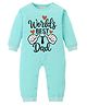 BLUSHES 100% Cotton Knit Fathers Day Theme Full Sleeves Worlds Best Dad Text Printed Romper - Sea Green