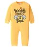 BLUSHES 100% Cotton Knit Fathers Day Theme Full Sleeves Worlds Best Dad Text Printed Romper - Yellow