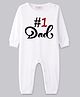 BLUSHES 100% Cotton Knit Fathers Day Theme Full Sleeves Dad Text Printed Romper - White